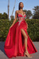CD343
SATIN FITTED GOWN WITH EMBELISHMENT