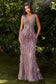 A1273
BEADED & FEATHER FITTED GOWN