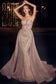 CD863
BEADED FITTED GOWN WITH OVERSKIRT