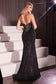 CM367
STRAPLESS CRYSTAL EMBELLISHED BLACK FITTED GOWN