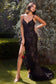 A1228
FITTED BLACK LACE GOWN