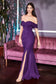 Cinderella Divine - Off the Shoulder Stretch Evening Gown KV1050