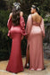 Cinderella Divine Soft Satin Long Sleeve Curve Fit Dress 7482C