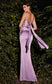 Cinderella Divine Fitted Cowl Neckline and Tie Open Back Dress 7487