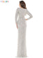 Colors Long Sleeve Stripe Sequin luminous Gown G1042SL