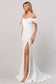 Cinderella Divine - Off the Shoulder Crepe White Fitted Bridal Gown KV1057W