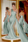 Portia & Scarlett One Shoulder Satin Sophisticated with Diamond Detail Gown PS21219
