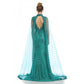 Romance Caped High Neck Detailed Gown -RD1713