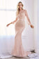 Andrea Leo Fully Pearl Beaded Long Sleeve Dress Fit and Flare A0997
