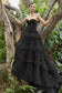 Andrea Leo Ruffled long strapless tulle dress with A-line tiered skirt A1017