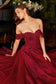 Cinderella Divine APPLIQUE OFF SHOULDER TULLE GOWN CD0198