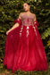 Cinderella Divine APPLIQUE STRAPLESS GOWN CD0191