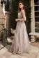 Cinderella Divine - Long Sleeve A-Line Gown Purple Grey Style# B701