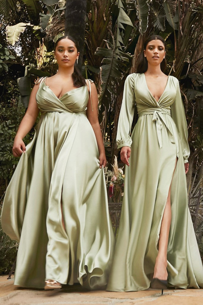 Cinderella Divine Long Sleeve Satin Dress Style #7475