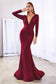 Cinderella Divine - Fitted Long Sleeve Stretch Jersey Gown  - CD0168