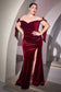 Cinderella Divine - Luxe Stretch Velvet Off The Shoulder Gown Style# CD956