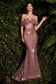 Cinderella Divine - Off the Shoulder Sequin Gown Style #CD985