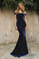 Cinderella Divine Off The Shoulder Fitted Velvet Gown Style #CH139