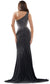 Colors Rhinestone-Sprinkled One Shoulder High Slit a sleeveless bodice Gown 2647