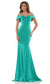 Colors Off Shoulder neckline with a Foldover Drape Mermaid Gown 2692