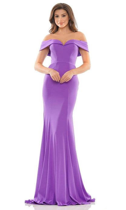 Colors Off Shoulder neckline with a Foldover Drape Mermaid Gown 2692