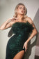 Cinderella Divine FITTED FEATHER SEQUIN GOWN CH147