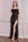 Cinderella Divine FITTED FEATHER SEQUIN GOWN CH147