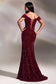 Cinderella Divine FITTED OFF SHOULDER LACE-UP SEQUIN GOWN CA109