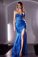 Cinderella Divine FITTED SEQUIN STRAPLESS CORSET GOWN CD272