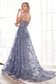 Cinderella Divine FLORAL APPLIQUE STRAPLESS FITTED GOWN CB046