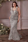 Cinderella Divine Fitted Glitter and Feather Gown CB087C