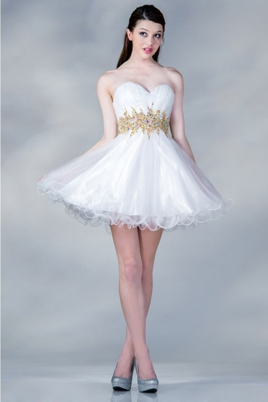Cinderella Divine - Beaded Tulle Short Dress #JC870