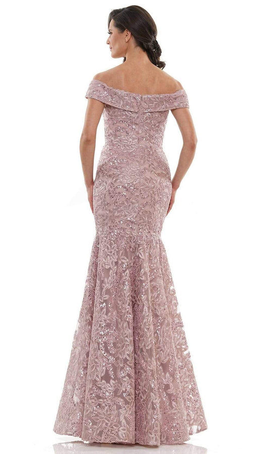 Marsoni by Colors Off Shoulder Fitted, lace and Sequin Evening Dress MV1118