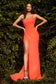 Cinderella Divine - Sexy Cut Out Fitted Long Dress with Leg Slit #Y023